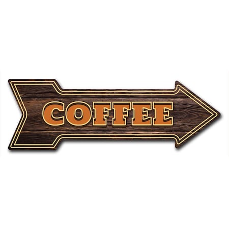 Coffee 2 Arrow Decal Funny Home Decor 18in Wide